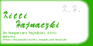kitti hajnaczki business card